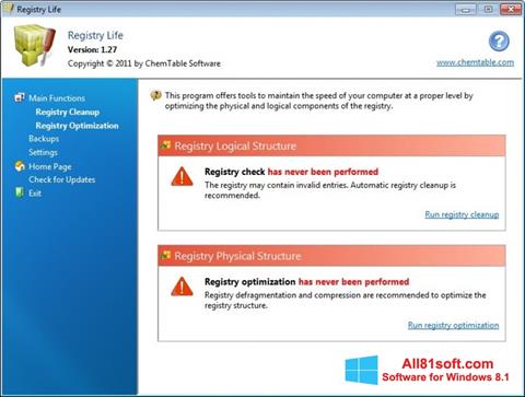 Captură de ecran Registry Life pentru Windows 8.1