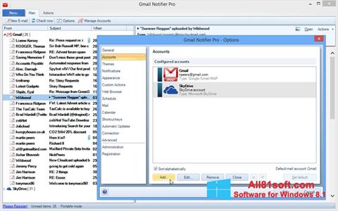 Captură de ecran Gmail Notifier pentru Windows 8.1