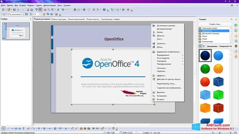Captură de ecran Apache OpenOffice pentru Windows 8.1