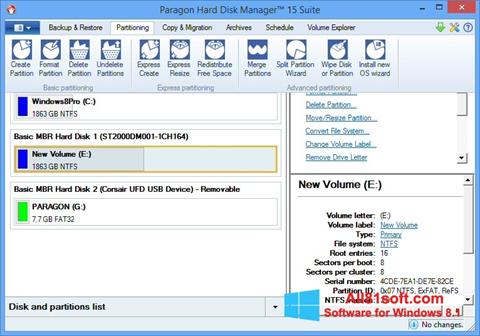 Captură de ecran Paragon Hard Disk Manager pentru Windows 8.1