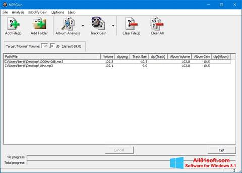 Captură de ecran MP3Gain pentru Windows 8.1