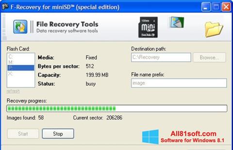 Captură de ecran F-Recovery SD pentru Windows 8.1