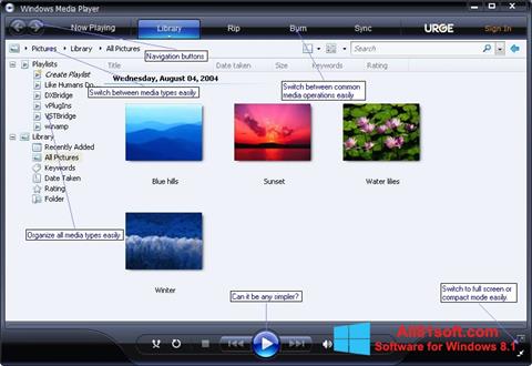 Captură de ecran Media Player pentru Windows 8.1