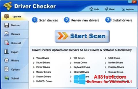 Captură de ecran Driver Checker pentru Windows 8.1
