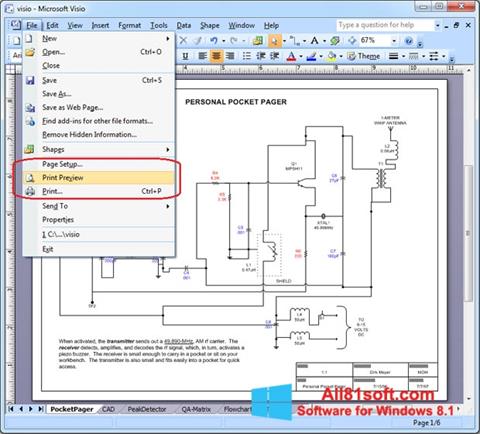 Captură de ecran Microsoft Visio pentru Windows 8.1