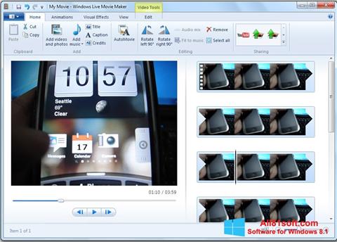 Captură de ecran Windows Live Movie Maker pentru Windows 8.1