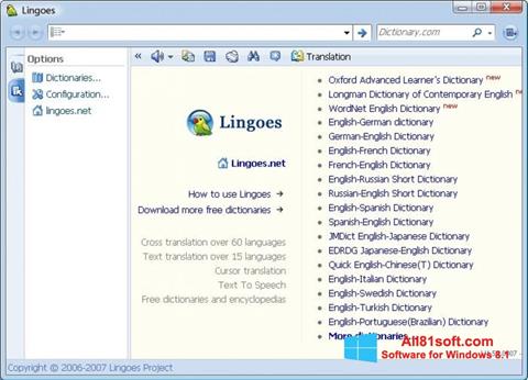 Captură de ecran Lingoes pentru Windows 8.1