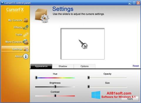 Captură de ecran CursorFX pentru Windows 8.1