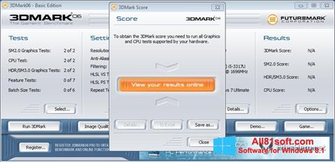 Captură de ecran 3DMark06 pentru Windows 8.1