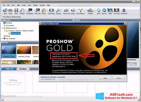 Captură de ecran ProShow Gold pentru Windows 8.1
