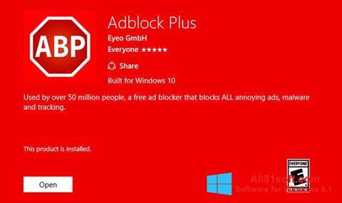 Captură de ecran Adblock Plus pentru Windows 8.1