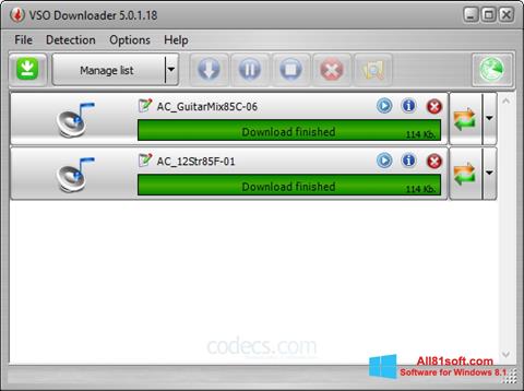 Captură de ecran VSO Downloader pentru Windows 8.1