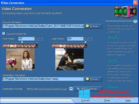 Captură de ecran Active WebCam pentru Windows 8.1
