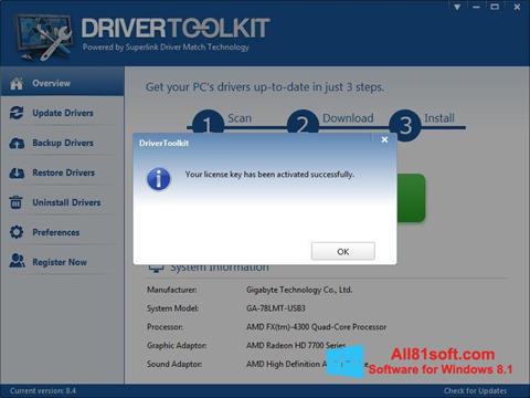 Captură de ecran Driver Toolkit pentru Windows 8.1