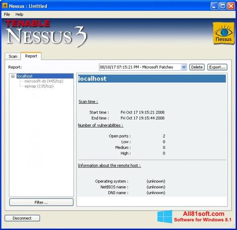 Captură de ecran Nessus pentru Windows 8.1
