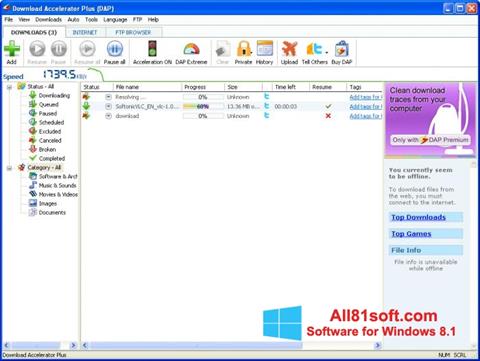 Captură de ecran Download Accelerator Plus pentru Windows 8.1