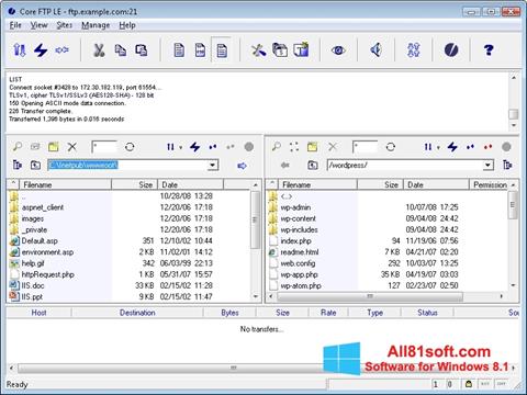 Captură de ecran Core FTP pentru Windows 8.1