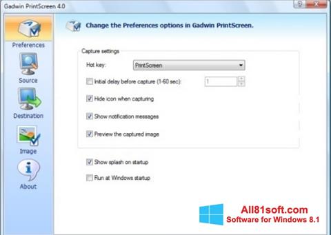 Captură de ecran Gadwin PrintScreen pentru Windows 8.1
