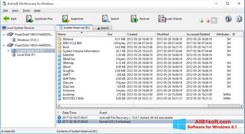 Captură de ecran Active File Recovery pentru Windows 8.1