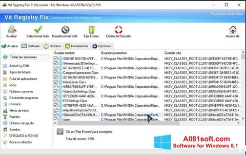 Captură de ecran Vit Registry Fix pentru Windows 8.1