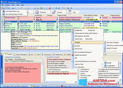 Captură de ecran AnVir Task Manager pentru Windows 8.1