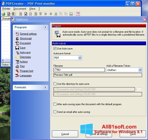 Captură de ecran PDFCreator pentru Windows 8.1