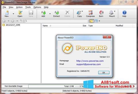 Captură de ecran PowerISO pentru Windows 8.1