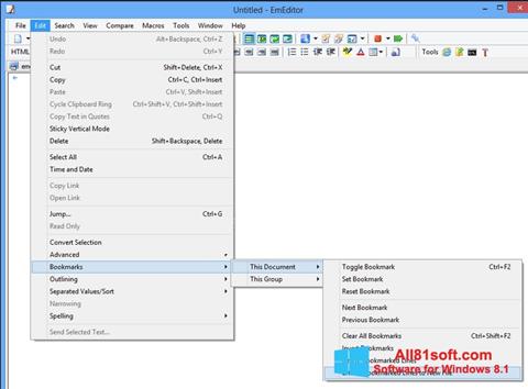Captură de ecran EmEditor pentru Windows 8.1