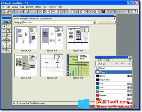 Captură de ecran Adobe PageMaker pentru Windows 8.1