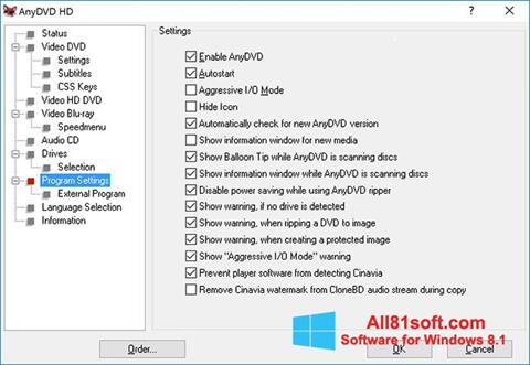 Captură de ecran AnyDVD pentru Windows 8.1