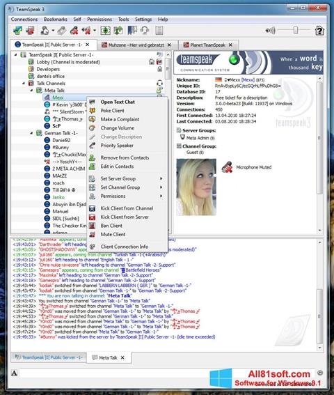 Captură de ecran TeamSpeak pentru Windows 8.1