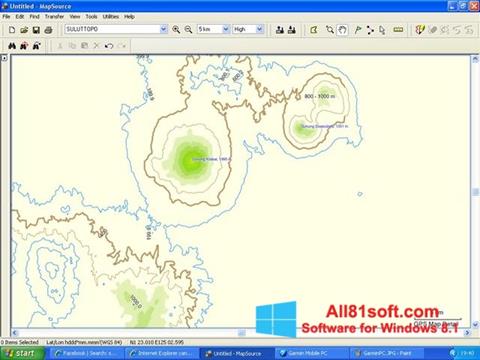 Captură de ecran MapSource pentru Windows 8.1
