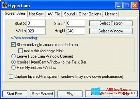 Captură de ecran HyperCam pentru Windows 8.1