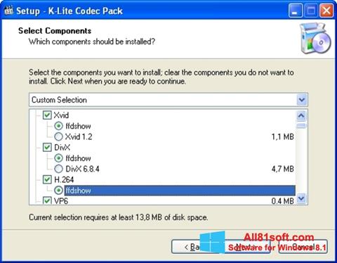 Captură de ecran K-Lite Codec Pack pentru Windows 8.1