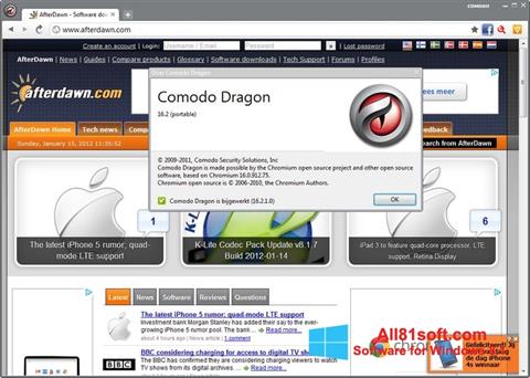 Captură de ecran Comodo Dragon pentru Windows 8.1