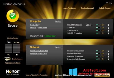 Captură de ecran Norton AntiVirus pentru Windows 8.1