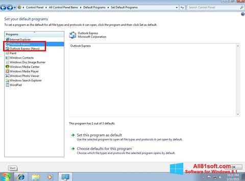 Captură de ecran Outlook Express pentru Windows 8.1