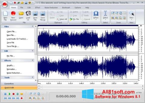 Captură de ecran Free Audio Editor pentru Windows 8.1