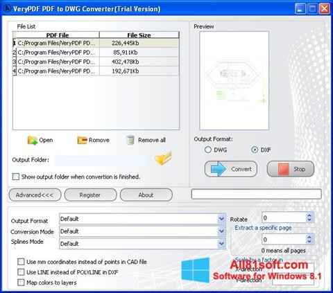 Captură de ecran PDF to DWG Converter pentru Windows 8.1