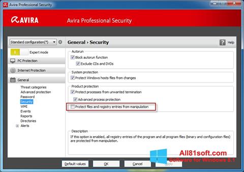 Captură de ecran Avira Professional Security pentru Windows 8.1