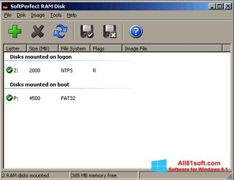 Captură de ecran SoftPerfect RAM Disk pentru Windows 8.1