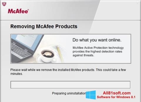 Captură de ecran McAfee Consumer Product Removal Tool pentru Windows 8.1