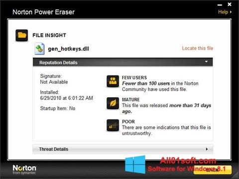 Captură de ecran Norton Power Eraser pentru Windows 8.1