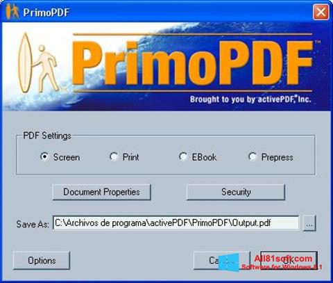 Captură de ecran PrimoPDF pentru Windows 8.1