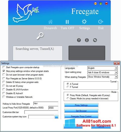 Captură de ecran Freegate pentru Windows 8.1