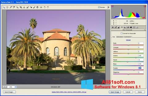 Captură de ecran Adobe Camera Raw pentru Windows 8.1