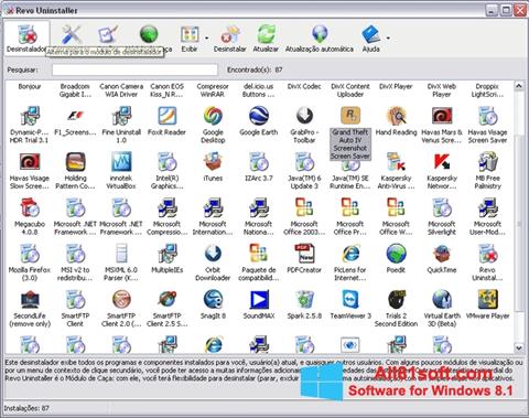 Captură de ecran Revo Uninstaller pentru Windows 8.1