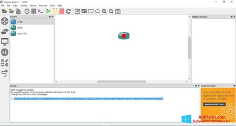 Captură de ecran GNS3 pentru Windows 8.1