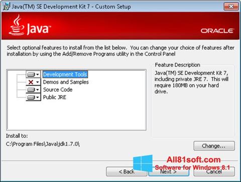 Captură de ecran Java Development Kit pentru Windows 8.1