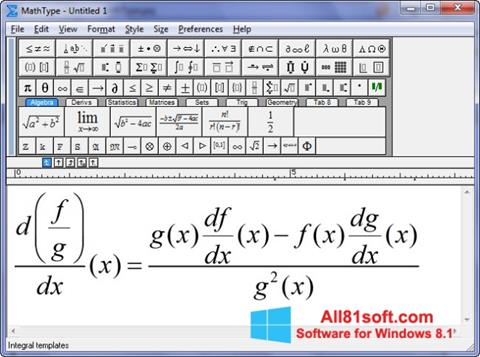 Captură de ecran MathType pentru Windows 8.1